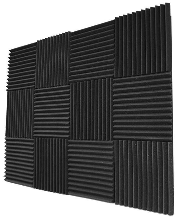 Acoustic  1" X 12" X 12"  Charcoal Panels Acoustic Wedge Foam Absorption Soundproofing Tiles (12 Pack)