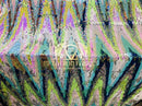 Mermaid Flip Up Reversible MultiColor Shiny  Zig Zag Pattern Sequins Fabric Spandex By The Yard