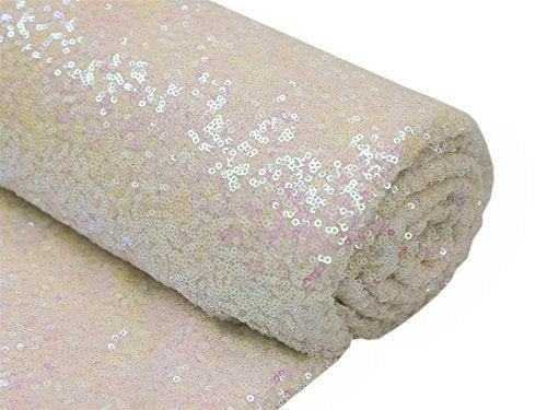 Mini Glitz Sequins - Iridescent Pink -  Stretch Shiny Sequins Mesh Fabric Sold By The Yard