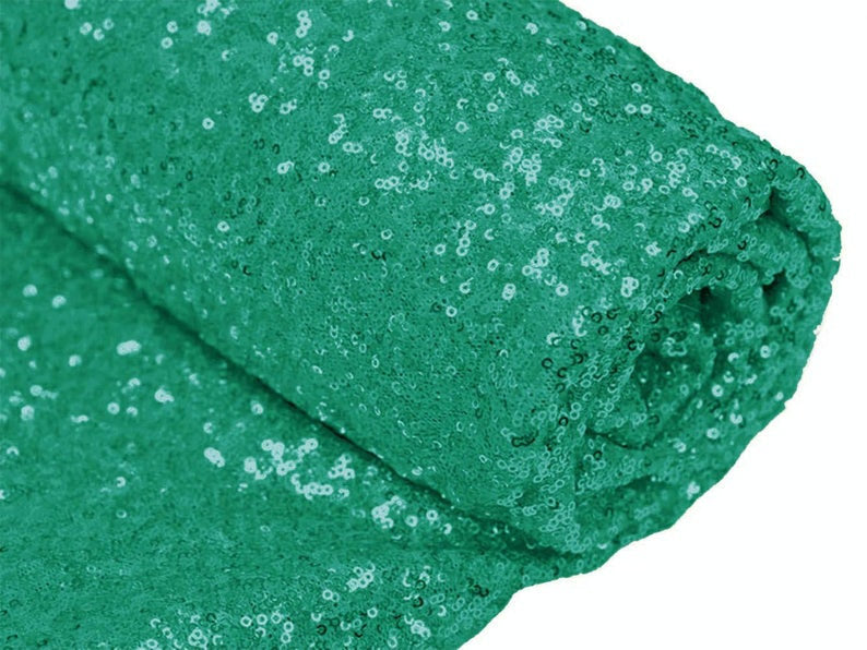 Mini Glitz Sequins - Green -  Stretch Shiny Sequins Mesh Fabric Sold By The Yard