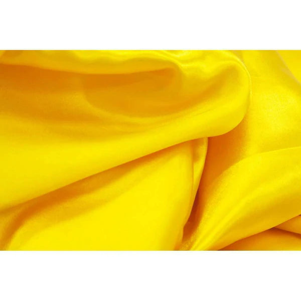 Stretch 60" Charmeuse Satin Fabric - YELLOW - Super Soft Silky Satin Sold By The Yard