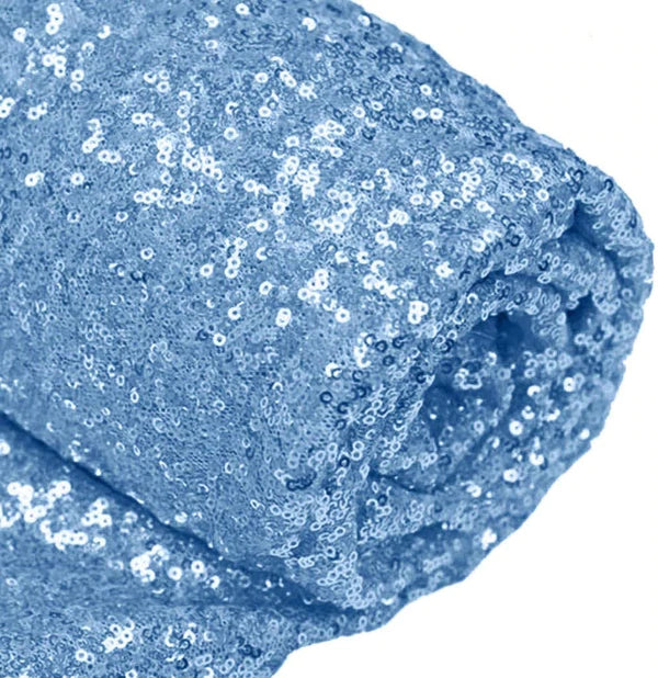 Mini Glitz Sequins - Baby Blue - Stretch Shiny Sequins Mesh Fabric Sold By The Yard