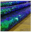 Mini Glitz Sequins - Jade Blue / Green -  Stretch Shiny Sequins Mesh Fabric Sold By The Yard