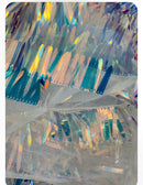 Sword Shape Hanging Sequins - clear Iridescent -  Iridescent Hanging Sequins On Mesh Fabric By Yard