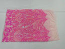 Candy Pink Sequin - 4 Way Stretch Embroidered Royalty Sequins Design Fabric By Yard