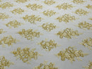 Banana Lace Sequins Fabric - by the yard - Corded Flower Embroidery Design Mesh Lace Fabric