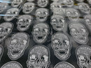 Big Skull Vinyl Fabric - Black - Upholstery Faux Leather 54” Wide By Yard