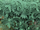 Guipure Lace Fabric - Hunter Green - Floral Bridal Lace Guipure By Yard
