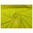 Velvet Stretch Sequins - YELLOW Iridescent Sequins on 2 Way Stretch Velvet Fabric 58/60”