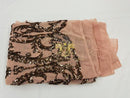 Damask Fabric - Dusty Rose - Embroidered Sequin Fabric On 4 Way Stretch Mesh Fabric By The Yard