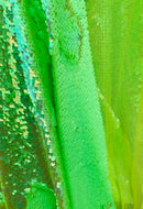 Iridescent Green Flip Up Sequins Reversible - Mermaid Sequins Fabric By Yard