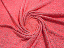 Pink/Coral Sequin Fabric on Blush Stretch Velvet - by the yard - Sequins 2 Way Stretch  58/60”