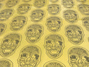 Big Skull Vinyl Fabric - Gold - Upholstery Faux Leather 54” Wide By Yard