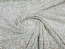 Sage Sequin Fabric on Stretch Velvet - by the yard - Sequins 2 Way Stretch  58/60”
