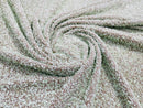 Sage Sequin Fabric on Stretch Velvet - by the yard - Sequins 2 Way Stretch  58/60”