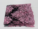Floral Lace Fabric - Pink on Black Mesh - Flower Cluster Embroidery Design With Sequins on a Mesh