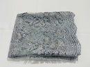 Floral Lace Fabric - Silver - Flower Cluster Embroidery Design With Sequins on a Mesh