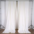 5 Feet x 10 Feet - Ivory - Polyester Poplin Backdrop Drape Curtains, Photography Event Decor 1 Pair
