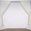 5 Feet x 10 Feet - Ivory - Polyester Poplin Backdrop Drape Curtains, Photography Event Decor 1 Pair