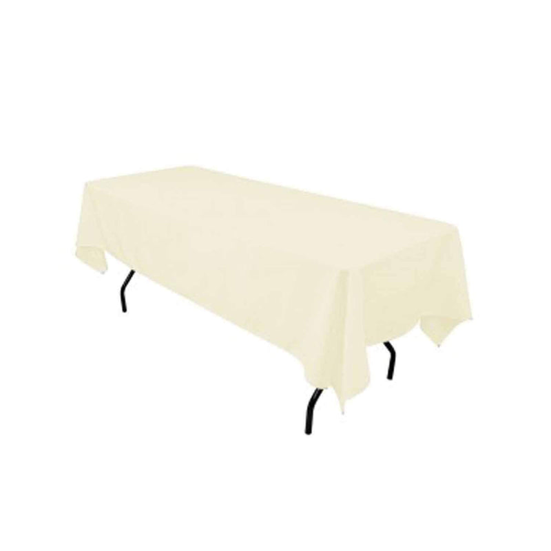 Ivory 60" Rectangular Tablecloth Polyester Rectangular Cloth Table Covers for All Events
