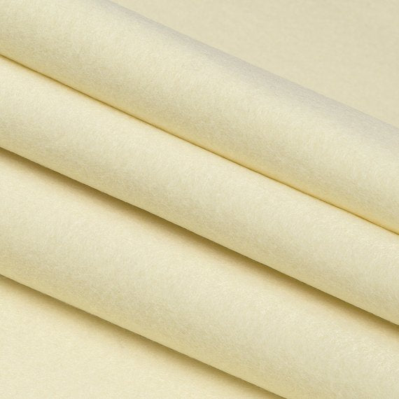 Flic Flac - 72" Wide Acrylic Felt Fabric - Ivory -  Sheet For Projects Sold By The Yard