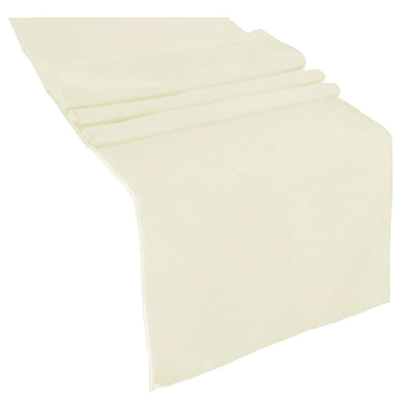 Table Runner ( Ivory ) Polyester 12x72 Inches Great Quality Tablecloth for all Occasions