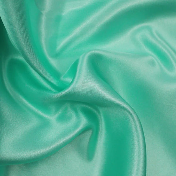 Stretch 60" Charmeuse Satin Fabric - JADE - Super Soft Silky Satin Sold By The Yard