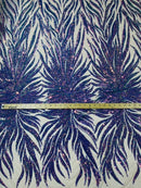 Angel Wing Sequin Design - 4 Way Stretch Wing Patterns Embroidered Sequins Fabric - 25 Yard Roll