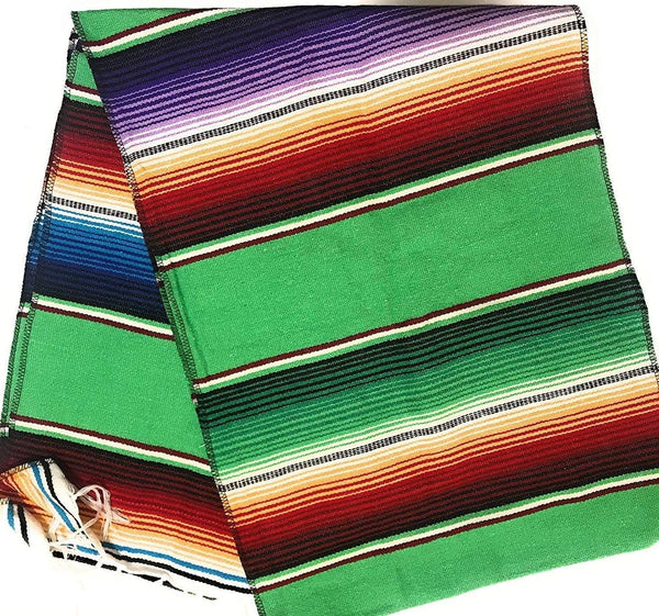 Mexican Sarape - Lime - Table Runner 14" Wide by 84" Long Table Runner/Fiesta Table Runner