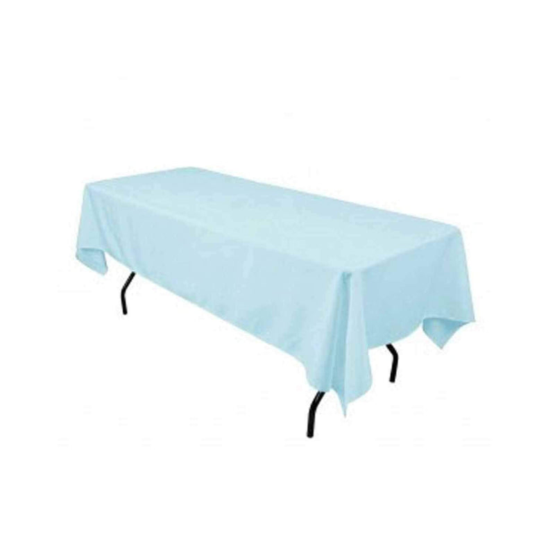 Light Blue 60" Rectangular Tablecloth Polyester Rectangular Cloth Table Covers for All Events