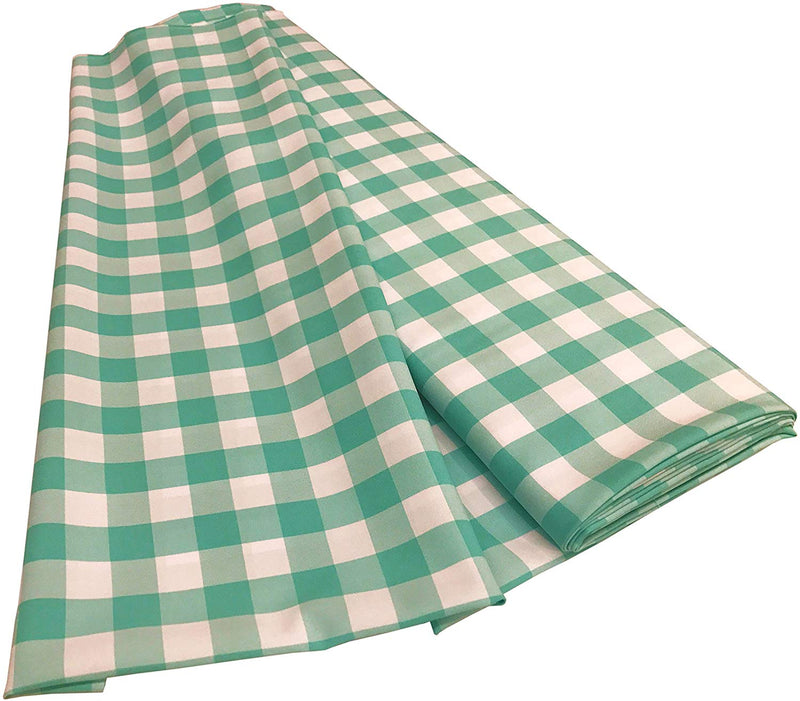 Checkered Poplin - Mint  - Polyester Poplin Flat Fold Solid Color 60" Fabric Bolt By Yard