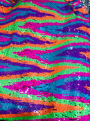 Zig Zag 4 Way Stretch Fabric - MultiColor