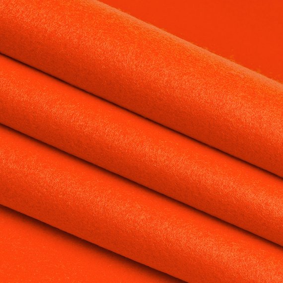 Flic Flac - 72" Wide Acrylic Felt Fabric - Neon Orange - Sheet For Projects Sold By The Yard
