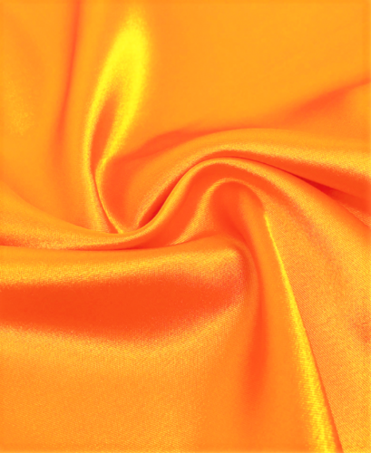Stretch 60" Charmeuse Satin Fabric - NEON ORANGE - Super Soft Silky Satin Sold By The Yard