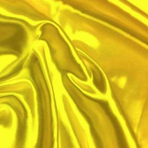 Stretch 60" Charmeuse Satin Fabric - NEON YELLOW - Super Soft Silky Satin Sold By The Yard