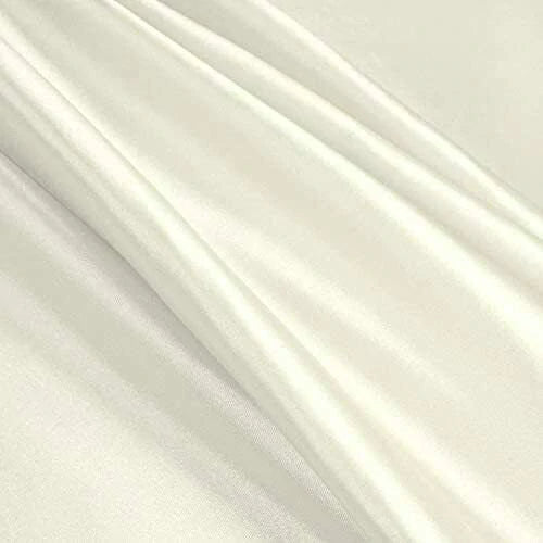 Stretch 60" Charmeuse Satin Fabric - WHITE - Super Soft Silky Satin Sold By The Yard