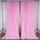 5 Feet x 10 Feet - Pink - Polyester Poplin Backdrop Drape Curtains, Photography Event Decor 1 Pair