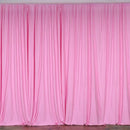 5 Feet x 10 Feet - Pink - Polyester Poplin Backdrop Drape Curtains, Photography Event Decor 1 Pair