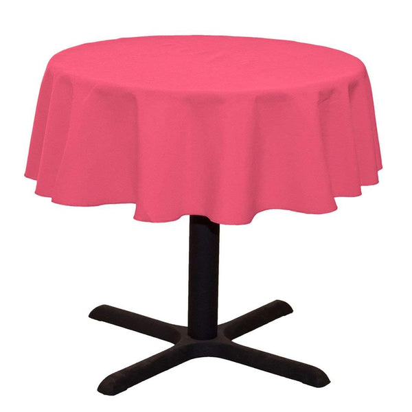 Round Tablecloth - Pink - Round Banquet Polyester Cloth, Wrinkle Resist Quality (Pick Size)