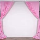 5 Feet x 10 Feet - Pink - Polyester Poplin Backdrop Drape Curtains, Photography Event Decor 1 Pair