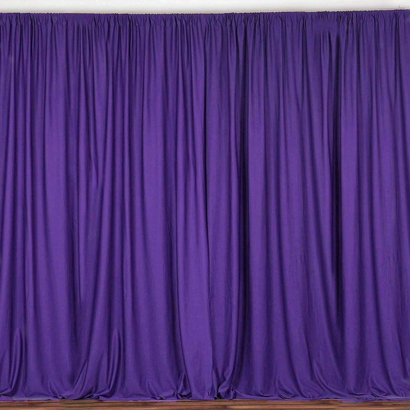 5 Feet x 10 Feet - Purple - Polyester Poplin Backdrop Drape Curtains, Photography Decor 1 Pair