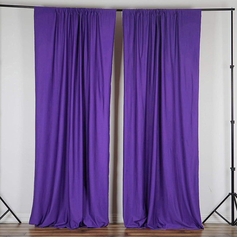 5 Feet x 10 Feet - Purple - Polyester Poplin Backdrop Drape Curtains, Photography Decor 1 Pair