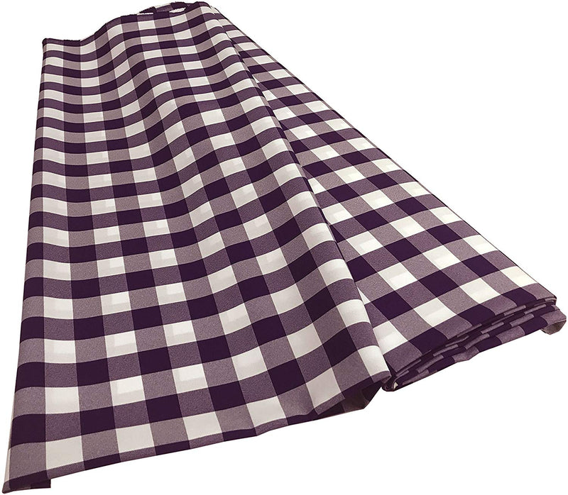 Checkered Poplin - Purple - Polyester Poplin Flat Fold Solid Color 60" Fabric Bolt By Yard