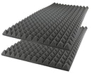 2"X24"X48" - Charcoal - Acoustic Foam Sound Absorption Pyramid Studio Treatment Wall Panel (2 Pack)