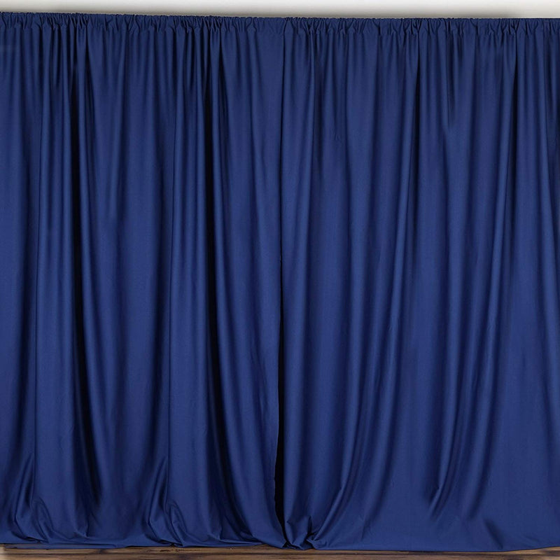 5 Feet x 10 Feet Royal Blue Polyester Poplin Backdrop Drape Curtain Photography Event Decor 1 Pair