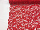 Guipure Lace Fabric - Red - Embroidered Floral Bridal Lace Guipure Wedding Dress By The Yard