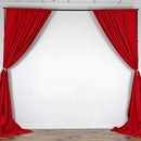 5 Feet x 10 Feet - Red - Polyester Poplin Backdrop Drape Curtains, Photography Event Decor 1 Pair