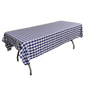 60" Rectangular Checkered Tablecloth (Royal/White) Linen Checkered Tablecloth