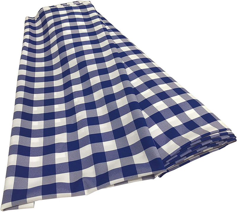 Checkered Poplin - Royal Blue - Polyester Poplin Flat Fold Solid Color