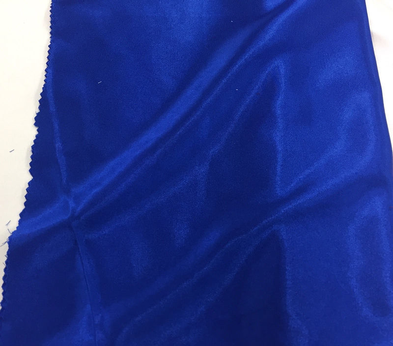 Stretch 60" Charmeuse Satin Fabric - ROYAL BLUE - Super Soft Silky Satin Sold By The Yard